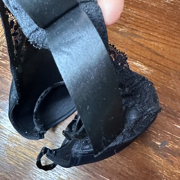 Fredericks Of Hollywood Black Lace Push-Up Bra 34DD Adjustable Straps - Picture 5 of 5